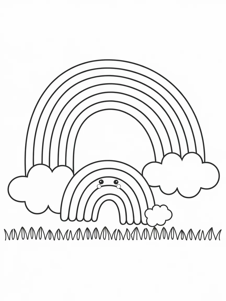 Rainbow coloring pages - 1803 | ColoringPagesDesign