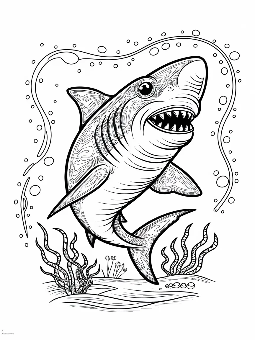 Shark coloring pages - 648 | ColoringPagesDesign