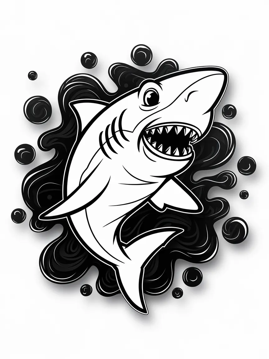 Shark coloring pages - 650 | ColoringPagesDesign