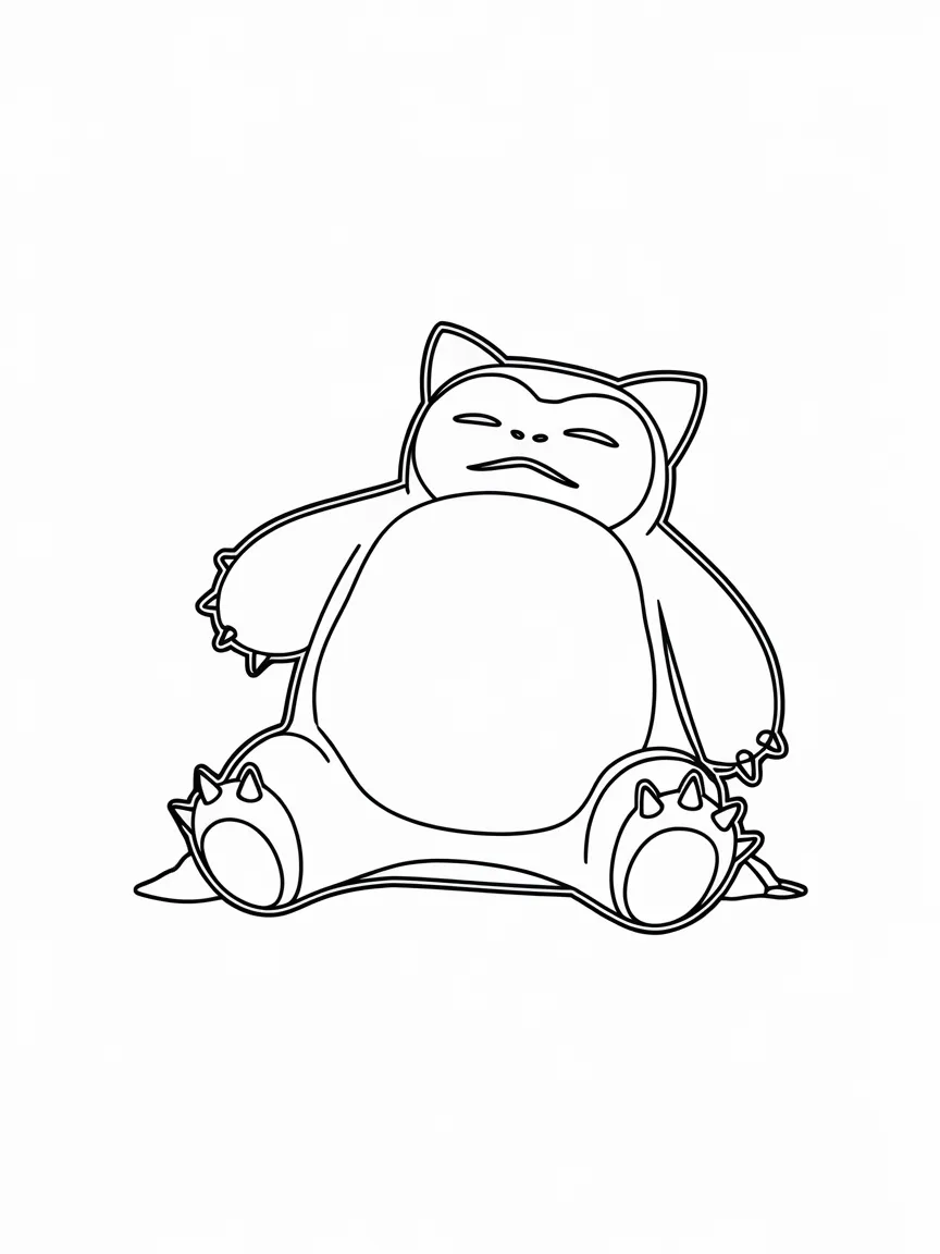 Snorlax coloring pages - 1990 | ColoringPagesDesign