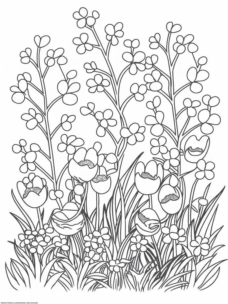 Primavera para colorir - 345 | ColoringPagesDesign