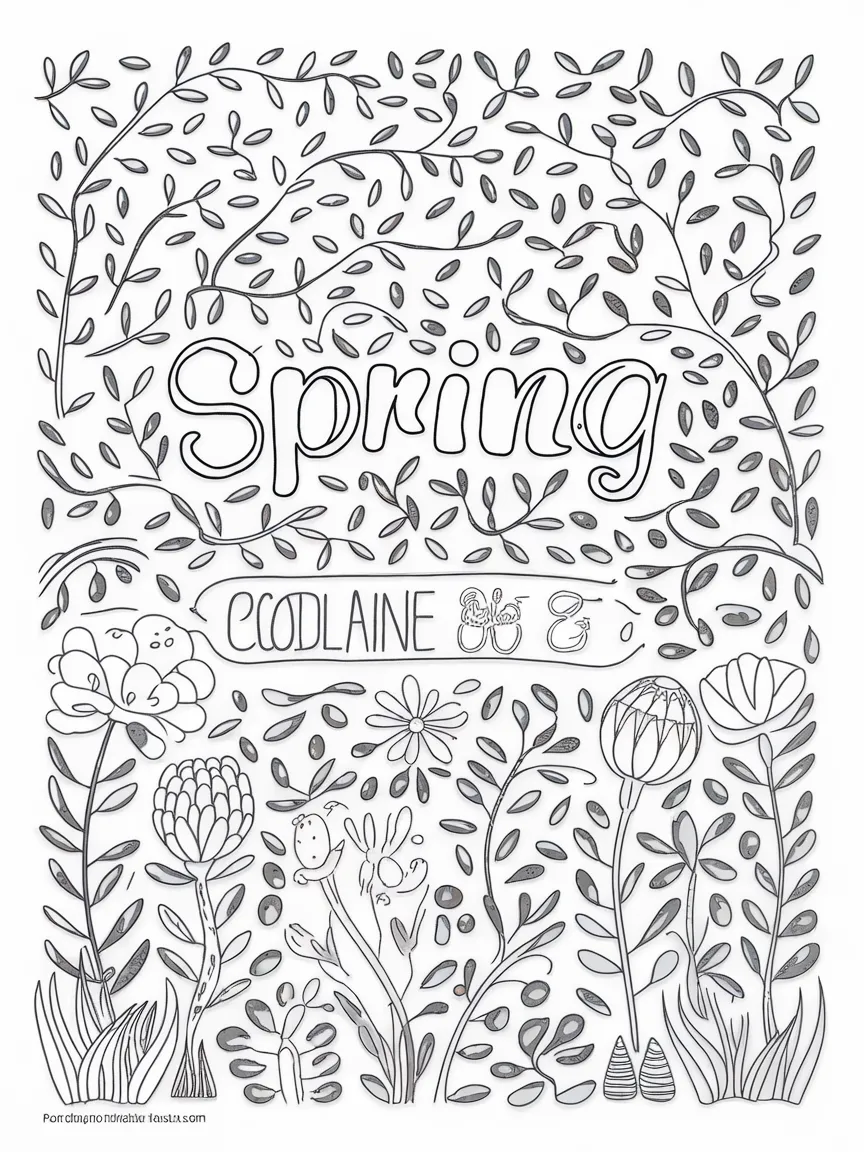 Primavera para colorir - 346 | ColoringPagesDesign