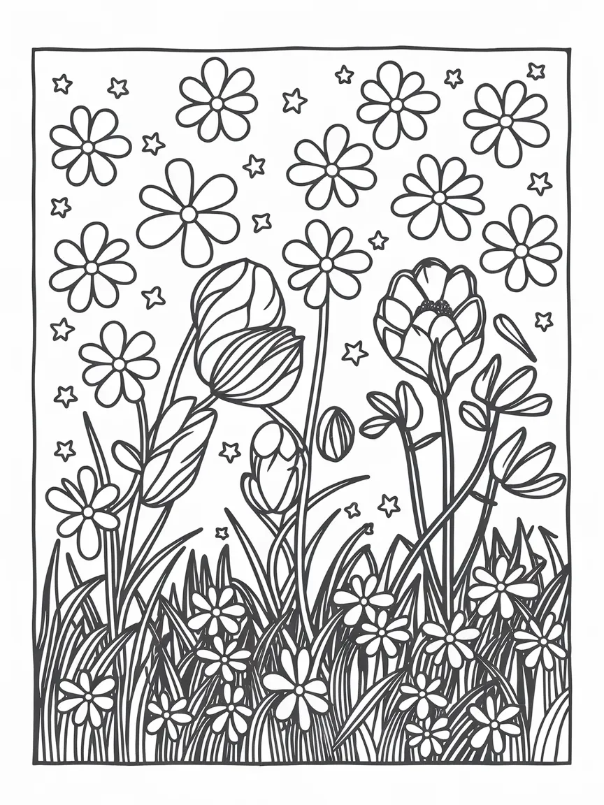 Primavera para colorir - 348 | ColoringPagesDesign