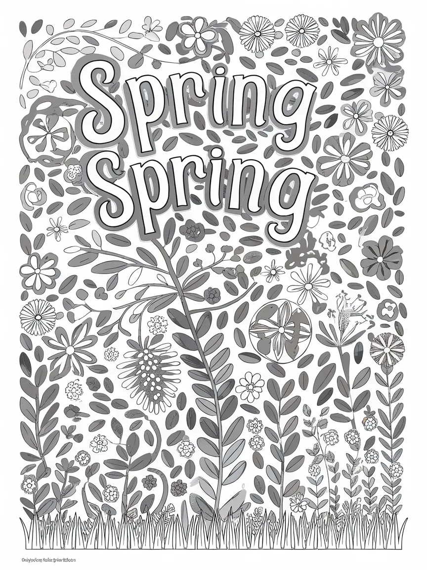 Primavera para colorir - 351 | ColoringPagesDesign