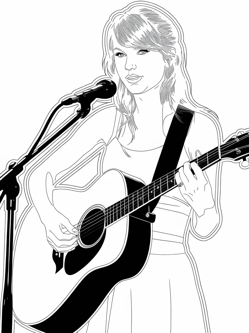 Taylor swift coloring pages - 2237 | ColoringPagesDesign