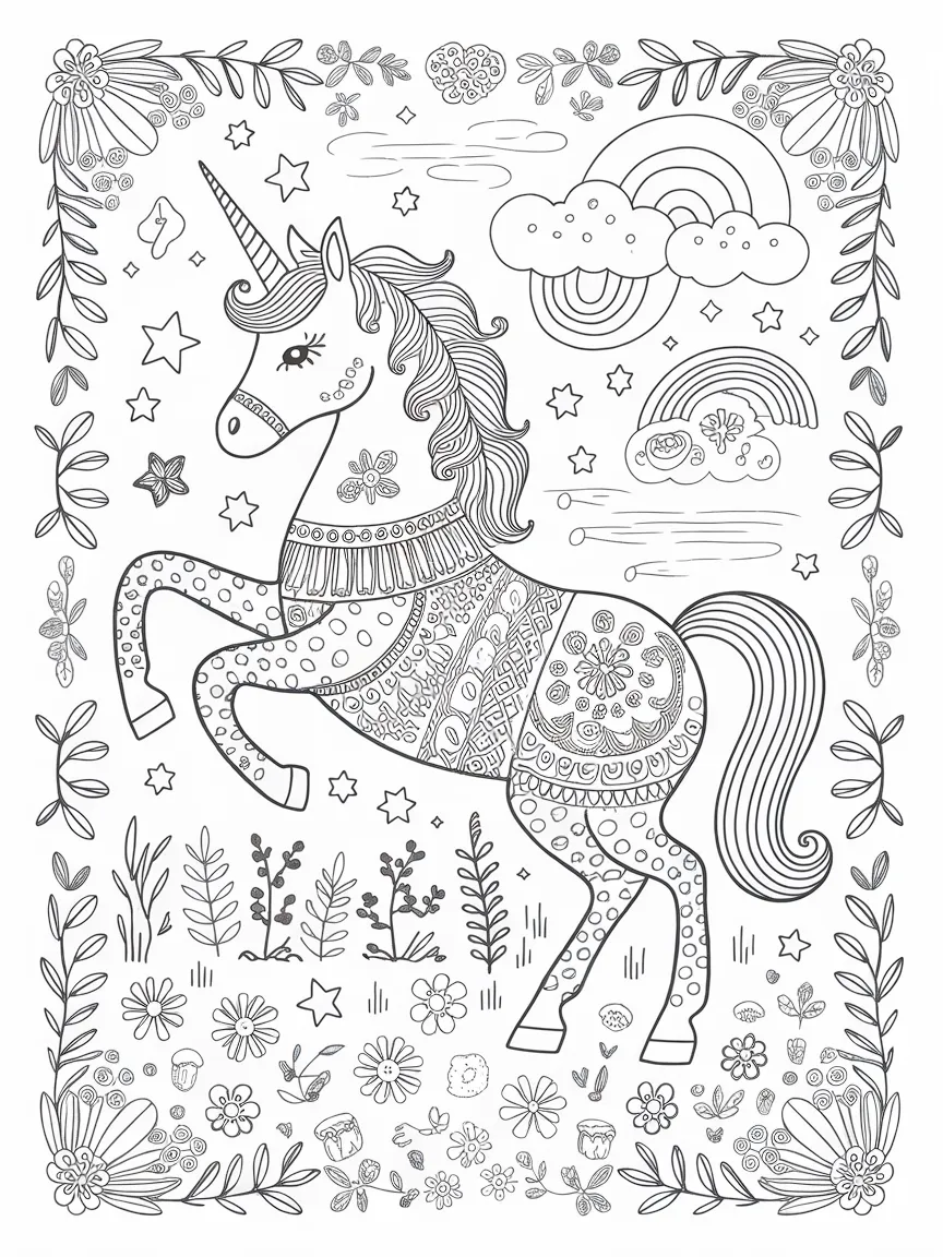 Unicorn coloring pages - 43 | ColoringPagesDesign