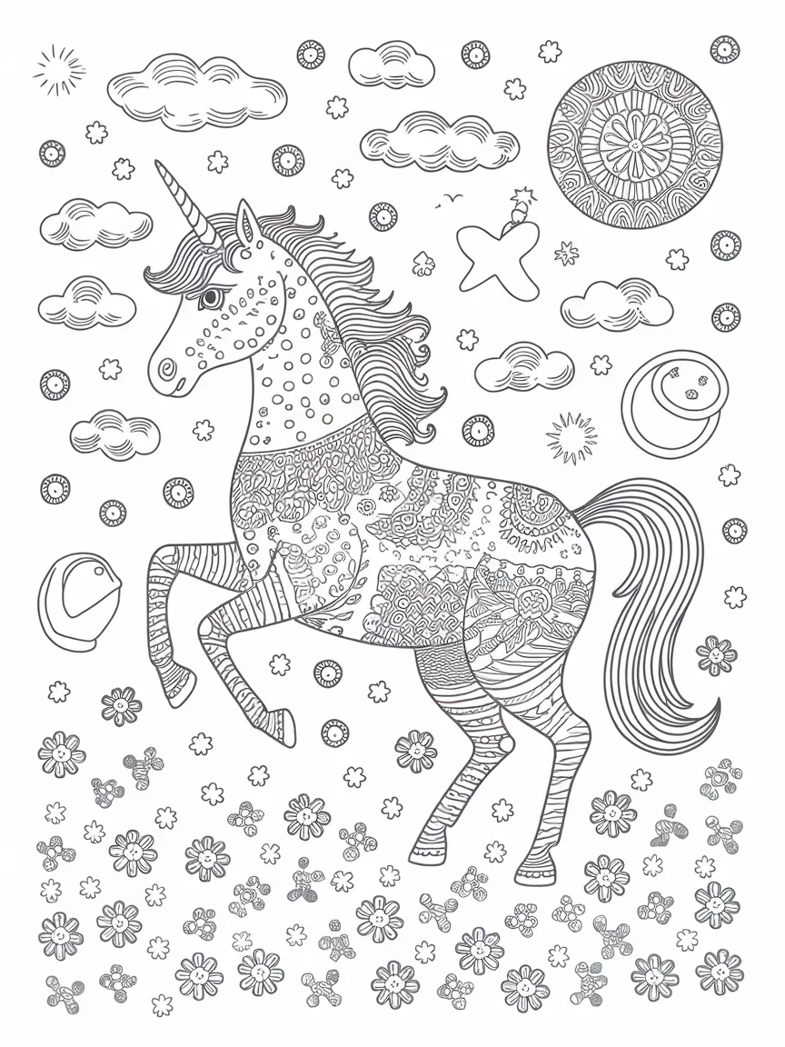 Unicorn coloring pages - 45 | ColoringPagesDesign