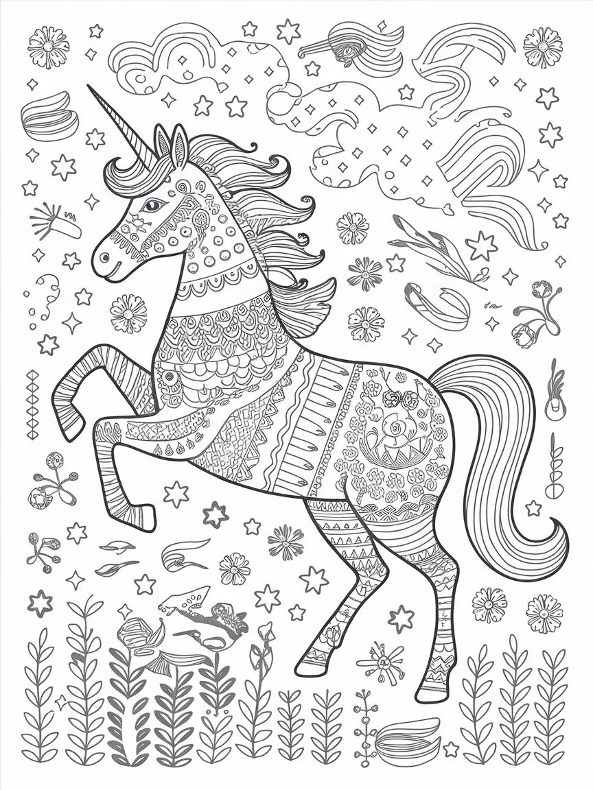 Unicorn coloring pages - 1088 | ColoringPagesDesign