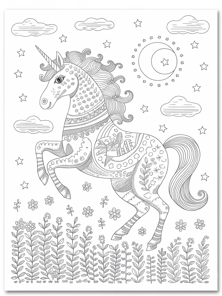 Unicorn coloring pages - 1089 | ColoringPagesDesign