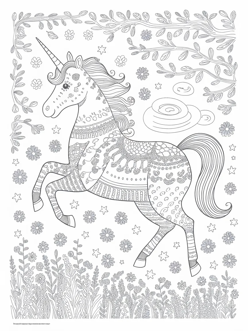 Unicorn coloring pages - 1090 | ColoringPagesDesign