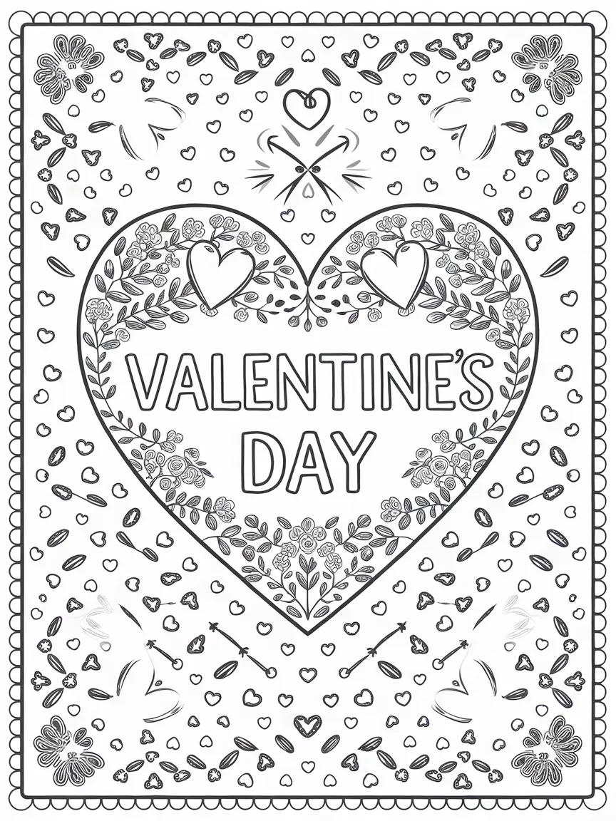 Heart coloring pages - 417 | ColoringPagesDesign