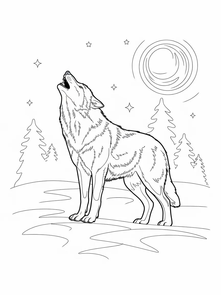 Wolf coloring pages - 1749 | ColoringPagesDesign