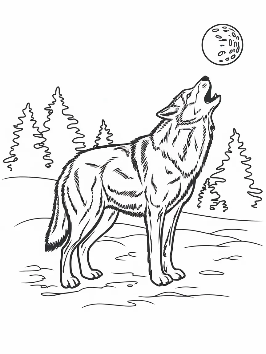 Wolf coloring pages - 1750 | ColoringPagesDesign